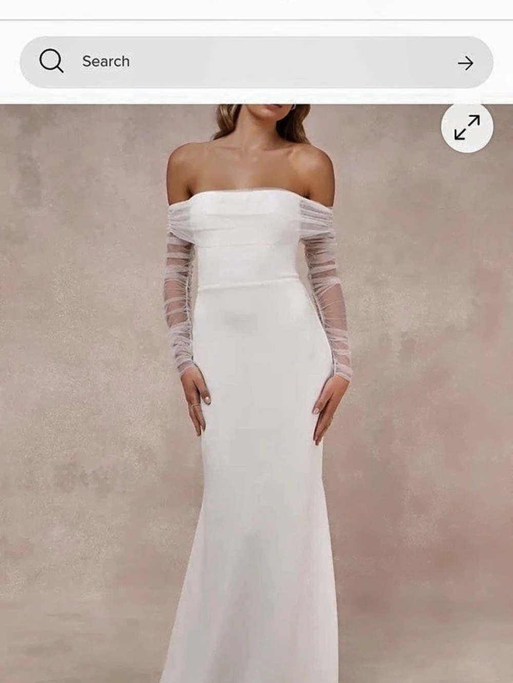 Lulus Beautifully Beloved White Mesh Off-the-Shoulder Maxi Dress